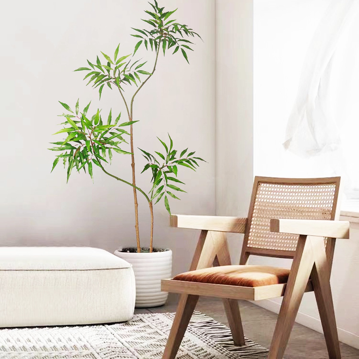 130-160CM Artificial Banyan Tr - Ficus Lyrata Tree ulasan dan harga